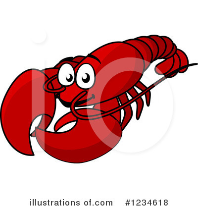 Royalty-Free (RF) Lobster Clipart Illustration by Vector Tradition SM - Stock Sample #1234618