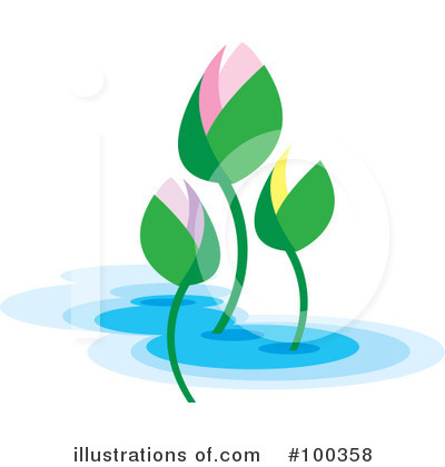 Royalty-Free (RF) Lotus Clipart Illustration by Lal Perera - Stock Sample #100358
