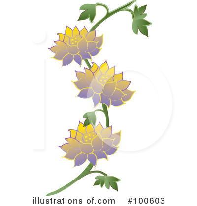 Royalty-Free (RF) Lotus Clipart Illustration by Pams Clipart - Stock Sample #100603