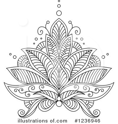 Royalty-Free (RF) Lotus Clipart Illustration by Vector Tradition SM - Stock Sample #1236946