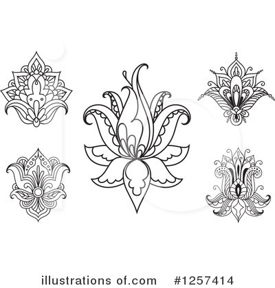 Royalty-Free (RF) Lotus Clipart Illustration by Vector Tradition SM - Stock Sample #1257414