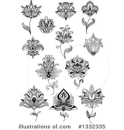 Royalty-Free (RF) Lotus Clipart Illustration by Vector Tradition SM - Stock Sample #1332335