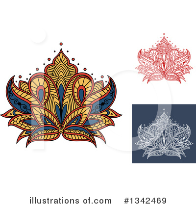 Royalty-Free (RF) Lotus Clipart Illustration by Vector Tradition SM - Stock Sample #1342469