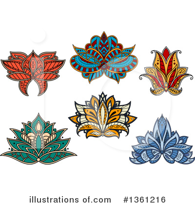 Royalty-Free (RF) Lotus Clipart Illustration by Vector Tradition SM - Stock Sample #1361216
