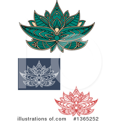 Royalty-Free (RF) Lotus Clipart Illustration by Vector Tradition SM - Stock Sample #1365252