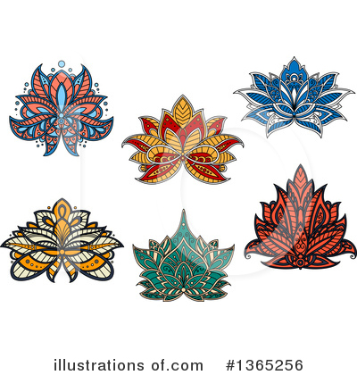 Royalty-Free (RF) Lotus Clipart Illustration by Vector Tradition SM - Stock Sample #1365256