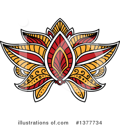 Henna Flowers Clipart #1377734 by Vector Tradition SM