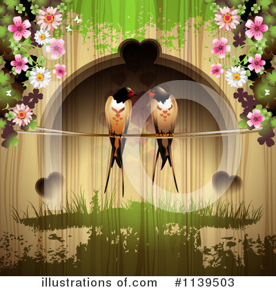 Royalty-Free (RF) Love Birds Clipart Illustration by merlinul - Stock Sample #1139503