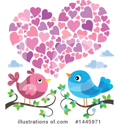 Royalty-Free (RF) Love Birds Clipart Illustration by visekart - Stock Sample #1445971