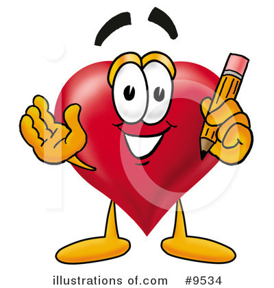 Royalty-Free (RF) Love Heart Clipart Illustration by Mascot Junction - Stock Sample #9534