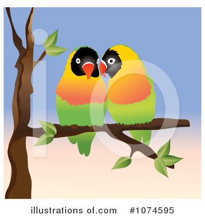 Royalty-Free (RF) Lovebirds Clipart Illustration by Pams Clipart - Stock Sample #1074595