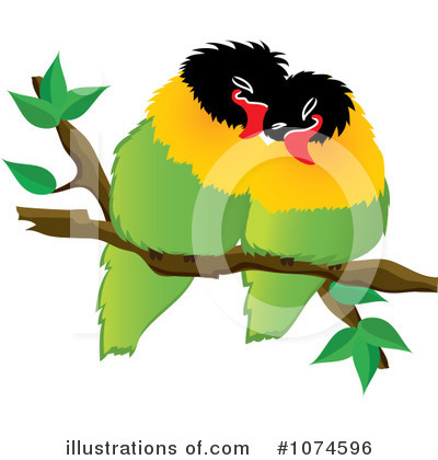 Royalty-Free (RF) Lovebirds Clipart Illustration by Pams Clipart - Stock Sample #1074596