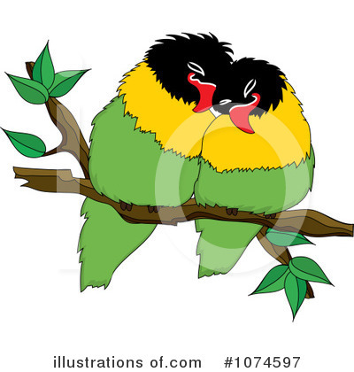 Royalty-Free (RF) Lovebirds Clipart Illustration by Pams Clipart - Stock Sample #1074597