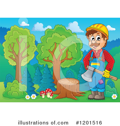 Royalty-Free (RF) Lumberjack Clipart Illustration by visekart - Stock Sample #1201516