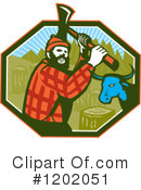 Lumberjack Clipart #1202051 by patrimonio