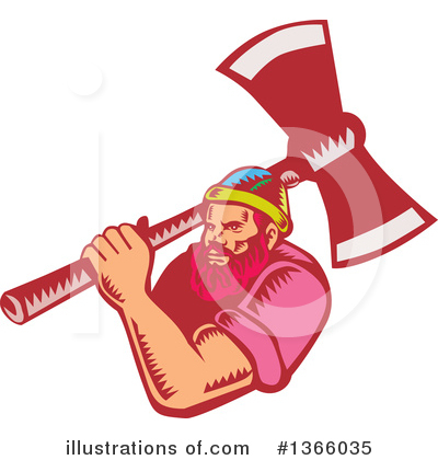 Royalty-Free (RF) Lumberjack Clipart Illustration by patrimonio - Stock Sample #1366035