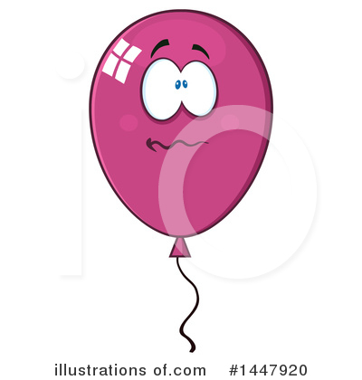 Royalty-Free (RF) Magenta Party Balloon Clipart Illustration by Hit Toon - Stock Sample #1447920