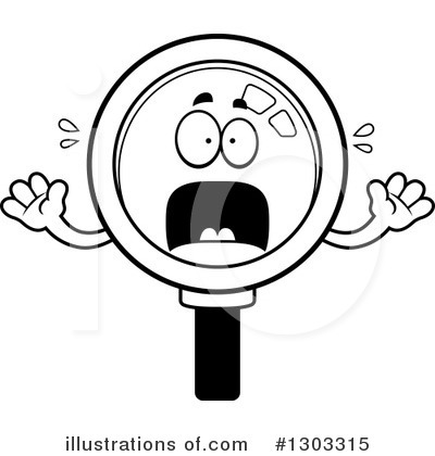 Royalty-Free (RF) Magnifying Glass Character Clipart Illustration by Cory Thoman - Stock Sample #1303315