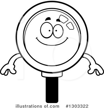 Royalty-Free (RF) Magnifying Glass Character Clipart Illustration by Cory Thoman - Stock Sample #1303322