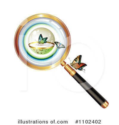 Royalty-Free (RF) Magnifying Glass Clipart Illustration by merlinul - Stock Sample #1102402