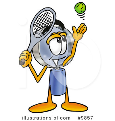 Royalty-Free (RF) Magnifying Glass Clipart Illustration by Mascot Junction - Stock Sample #9857