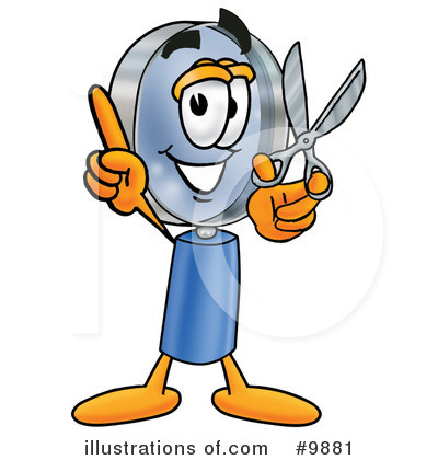 Royalty-Free (RF) Magnifying Glass Clipart Illustration by Mascot Junction - Stock Sample #9881
