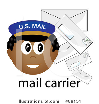 Royalty-Free (RF) Mail Carrier Clipart Illustration by Pams Clipart - Stock Sample #89151