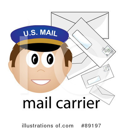 Royalty-Free (RF) Mail Carrier Clipart Illustration by Pams Clipart - Stock Sample #89197