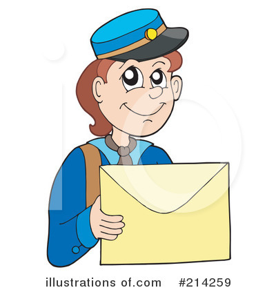 Royalty-Free (RF) Mailman Clipart Illustration by visekart - Stock Sample #214259