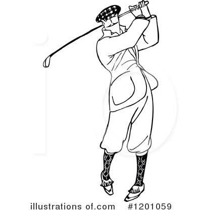 Golfing Clipart #1201059 by Prawny Vintage