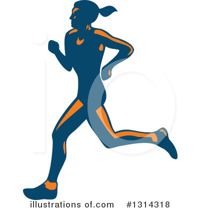 Royalty-Free (RF) Marathon Runner Clipart Illustration by patrimonio - Stock Sample #1314318
