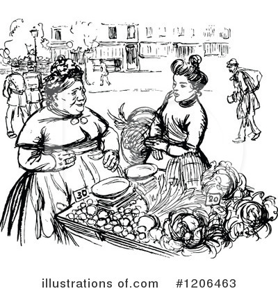 Royalty-Free (RF) Market Clipart Illustration by Prawny Vintage - Stock Sample #1206463