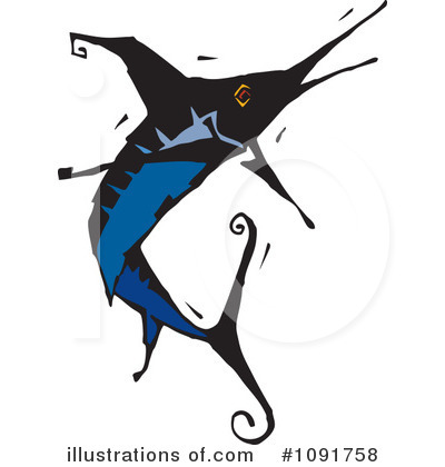 Royalty-Free (RF) Marlin Clipart Illustration by Steve Klinkel - Stock Sample #1091758