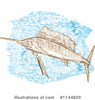 Royalty-Free (RF) Marlin Clipart Illustration by patrimonio - Stock Sample #1144829
