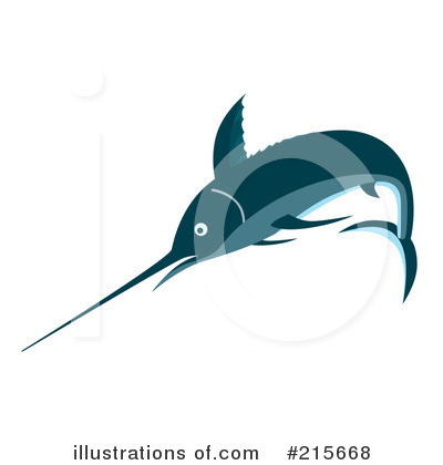 Royalty-Free (RF) Marlin Clipart Illustration by patrimonio - Stock Sample #215668