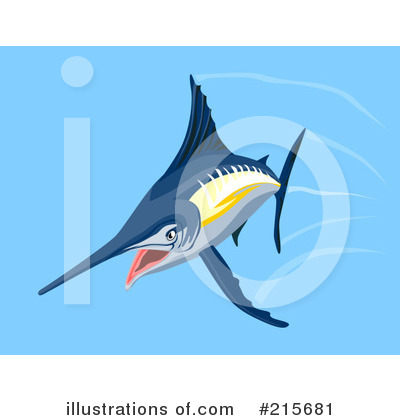 Royalty-Free (RF) Marlin Clipart Illustration by patrimonio - Stock Sample #215681