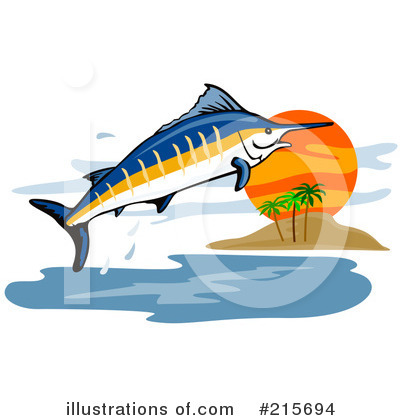 Royalty-Free (RF) Marlin Clipart Illustration by patrimonio - Stock Sample #215694