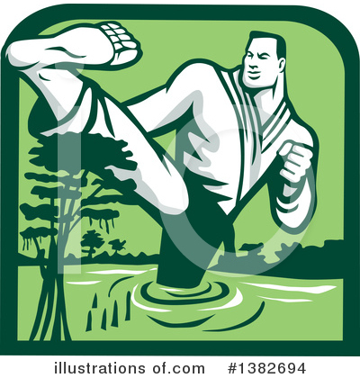 Royalty-Free (RF) Martial Arts Clipart Illustration by patrimonio - Stock Sample #1382694