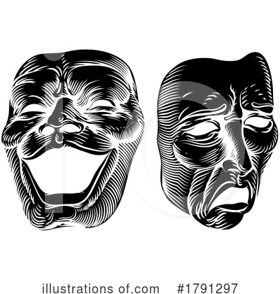 Theater Mask Clipart #1791297 by AtStockIllustration