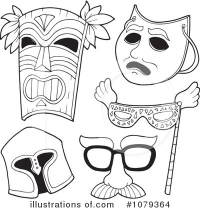 Royalty-Free (RF) Masks Clipart Illustration by visekart - Stock Sample #1079364