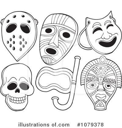 Royalty-Free (RF) Masks Clipart Illustration by visekart - Stock Sample #1079378