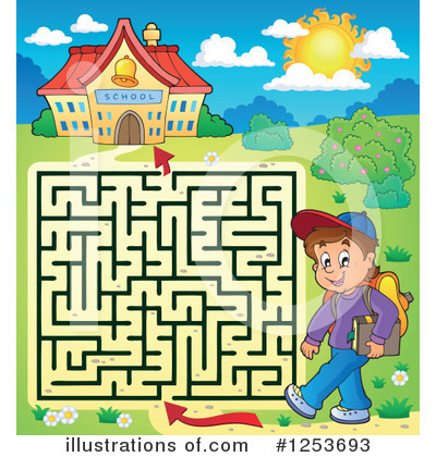 Royalty-Free (RF) Maze Clipart Illustration by visekart - Stock Sample #1253693