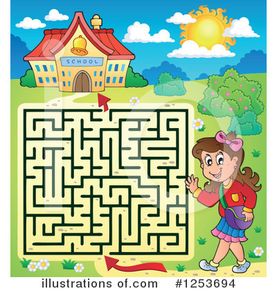Royalty-Free (RF) Maze Clipart Illustration by visekart - Stock Sample #1253694
