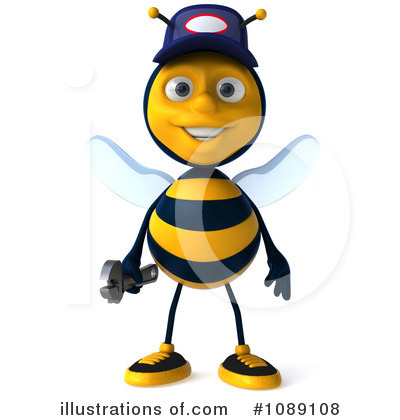 Royalty-Free (RF) Mechanic Bee Clipart Illustration by Julos - Stock Sample #1089108