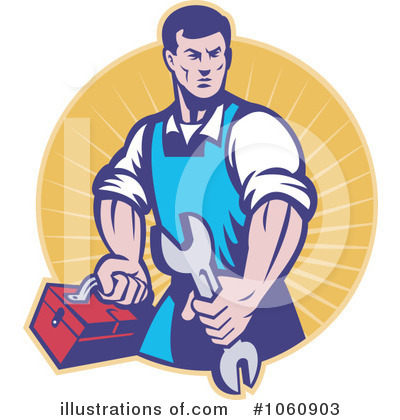 Royalty-Free (RF) Mechanic Clipart Illustration by patrimonio - Stock Sample #1060903