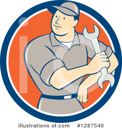 Royalty-Free (RF) Mechanic Clipart Illustration by patrimonio - Stock Sample #1287540