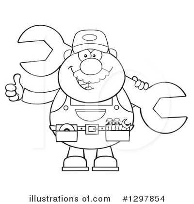 Royalty-Free (RF) Mechanic Clipart Illustration by Hit Toon - Stock Sample #1297854