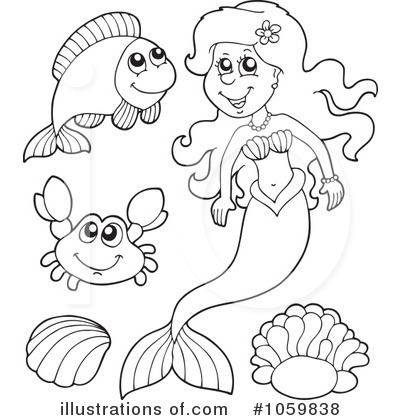 Royalty-Free (RF) Mermaid Clipart Illustration by visekart - Stock Sample #1059838
