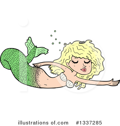 Royalty-Free (RF) Mermaid Clipart Illustration by lineartestpilot - Stock Sample #1337285