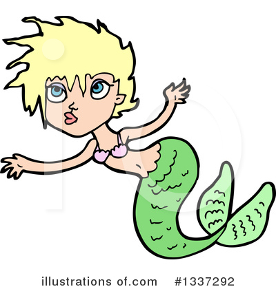 Royalty-Free (RF) Mermaid Clipart Illustration by lineartestpilot - Stock Sample #1337292
